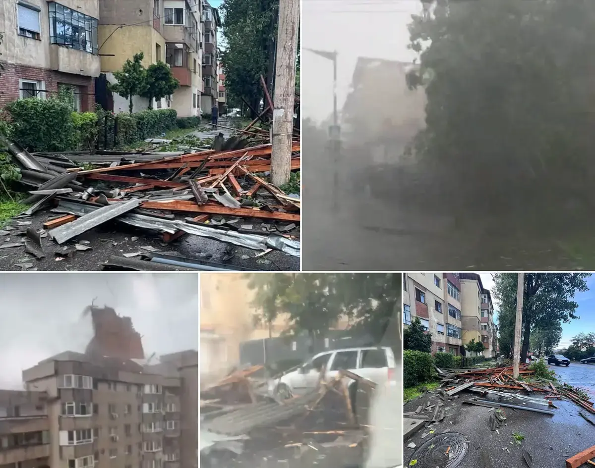 Furtună puternică lovește Târgoviște, o persoană rănită