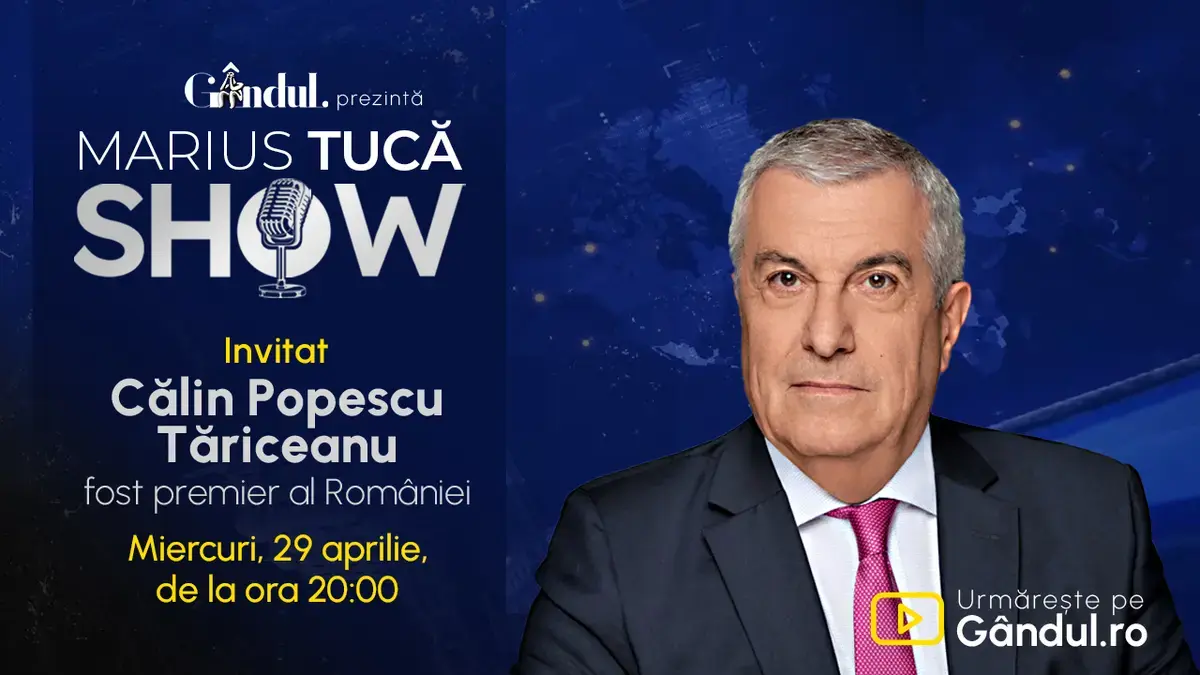 Marius Tucă Show: Dialog cu Călin Popescu Tăriceanu, miercuri la ora 20:00