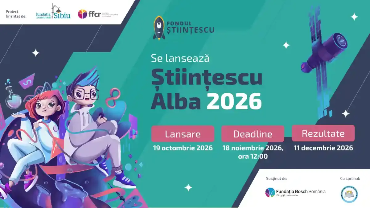 Fondul Științescu Alba 4.0: 125.000 de lei pentru tinerii pasionați de știință și tehnologie